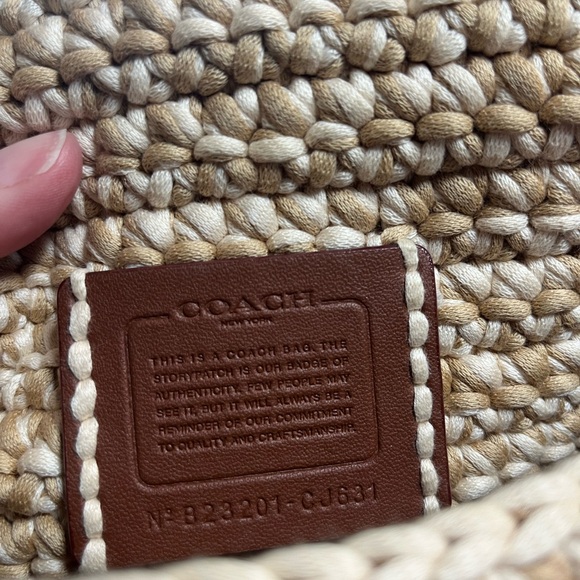 Coach Natural Tabby Crochet Raffia Shoulder Bag - Picture 5 of 8